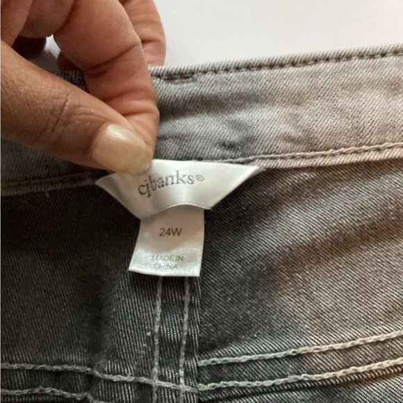 CJ Banks Women's Straight Leg Jeans in Gray, Plus Size 24W (3X) - Picture 11 of 12
